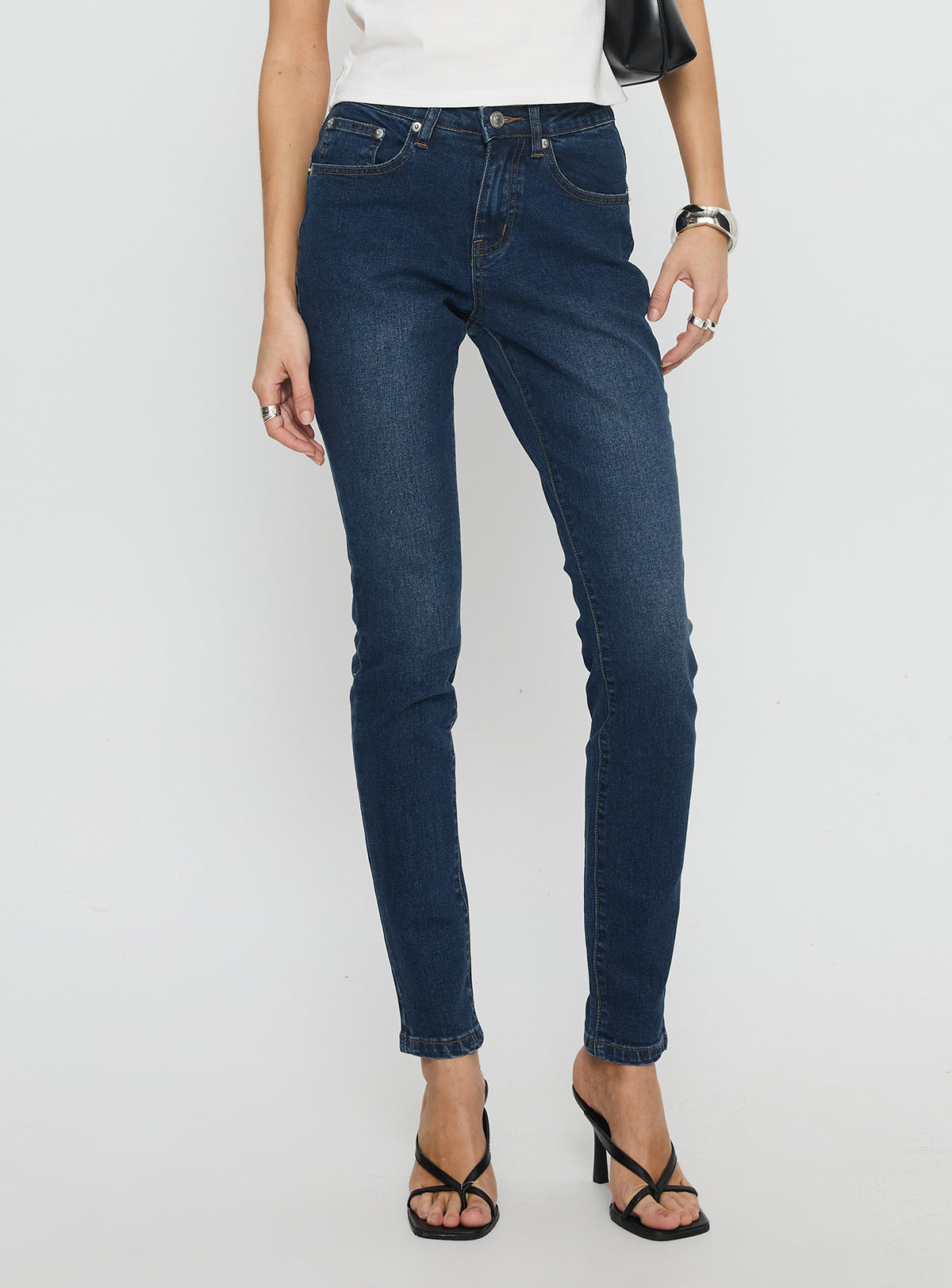 Illyssa Mid Rise Skinny Jeans Mid Blue Wash Mid Rise Jeans Jeans 