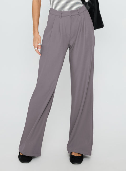 Ambient Wide Leg Pant Grey High Rise Pants Pants 
