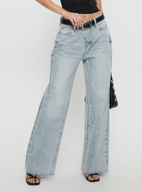 Henesey High Rise Straight Leg Jeans Light Wash Mid Rise Jeans Jeans 