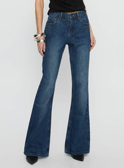 Wide World Mid Rise Bootleg Jeans Mid Blue Mid Rise Jeans Jeans 