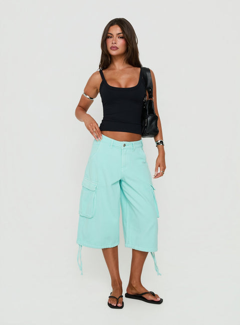 Hudsen Longline Cargo Shorts Turquoise