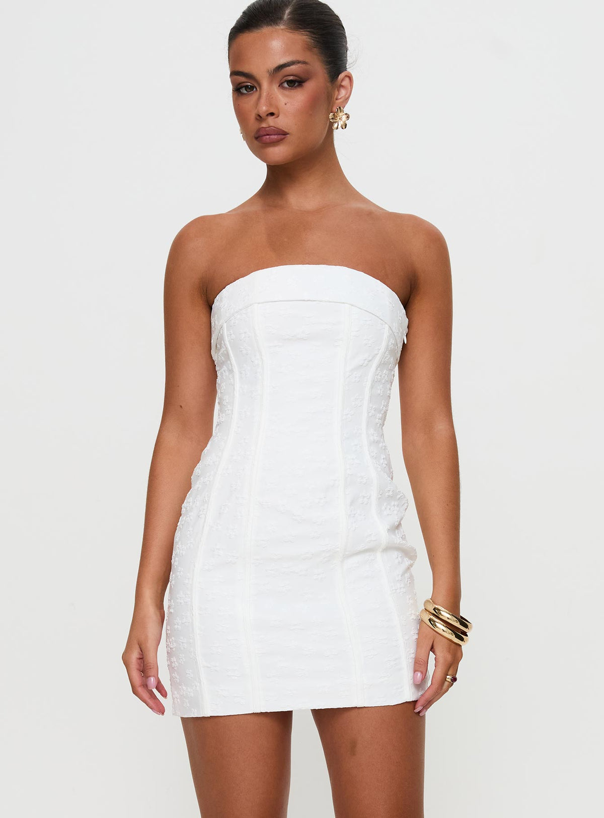 Bertrand Strapless Mini Dress White