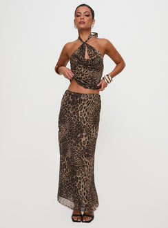 Eleganza Maxi Skirt Leopard Petite Maxi Skirts Skirts 
