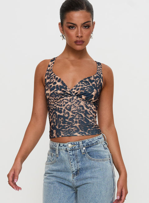 Wandella Tank Brown Leopard