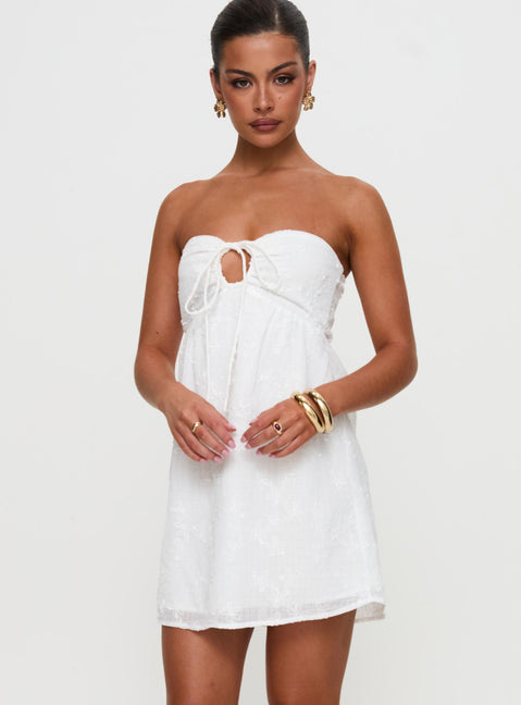 Rosenberg Strapless Mini Dress White