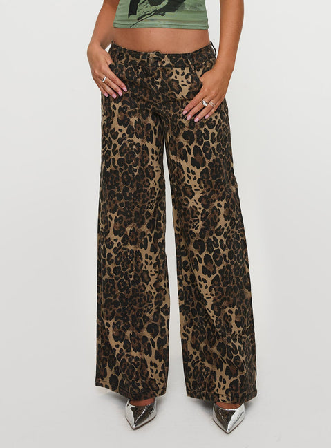 Pantar Low Rise Pants Leopard Low Rise Pants Pants 