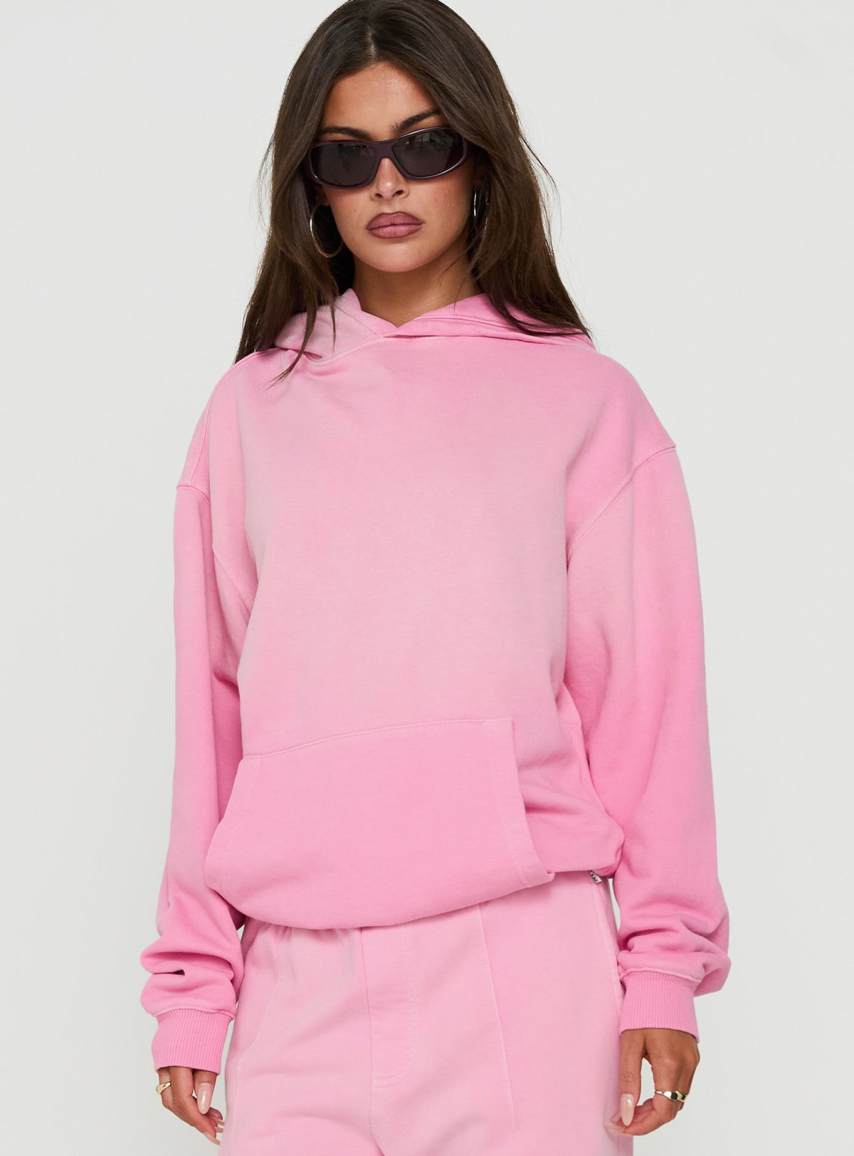Featuring the AT Pullover Oversized Hoodie in Washed Pink womens-jumpers with long length and hooded neckline detail Princess Polly