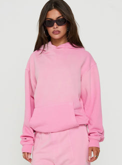 Featuring the AT Pullover Oversized Hoodie in Washed Pink womens-jumpers with long length and hooded neckline detail Princess Polly