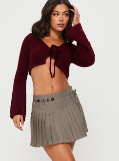 product Tarnya Plaid Mini Skirt Brown Princess Polly  Mini Skirts 
