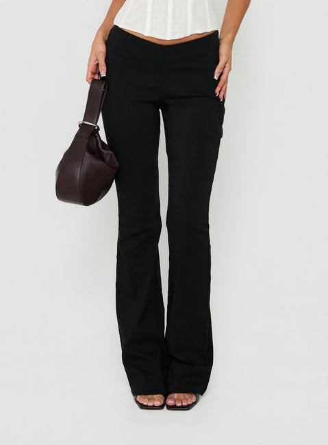 Zeni V Waist Bootleg Pants Black