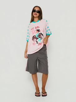 No Bad Days Oversized Graphic Tee Pink / Multi