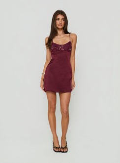 Coralinna Sequin Bust Low Back Mini Dress Cherry
