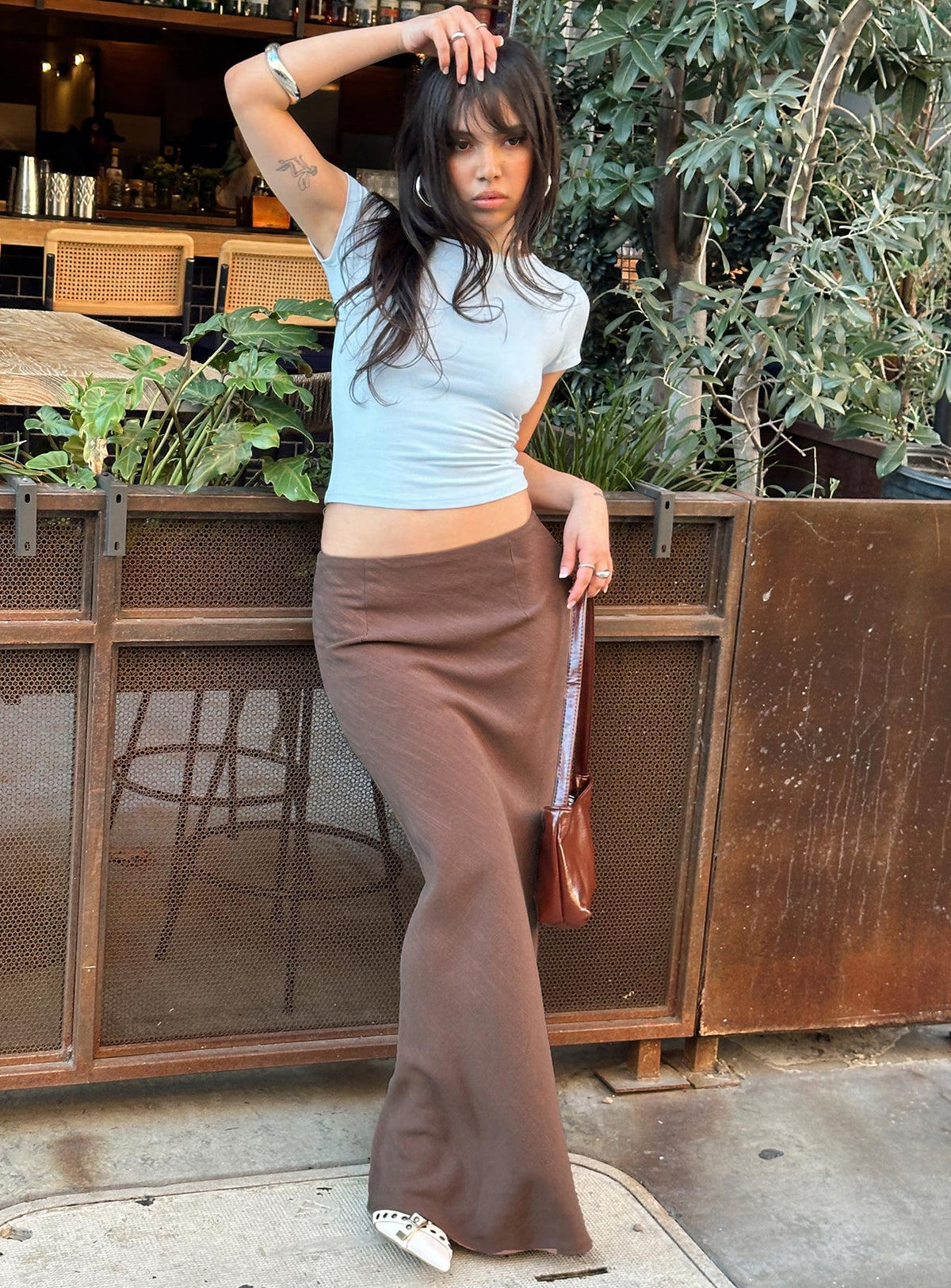 product Jodie Maxi Skirt Brown Princess Polly  Mini Skirts 