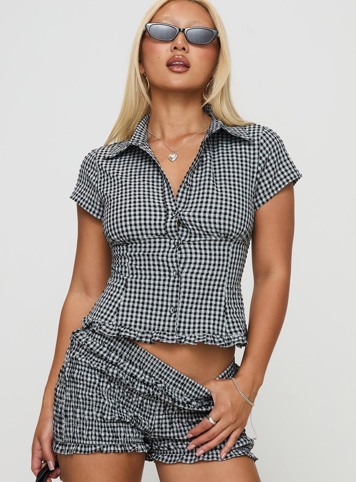 Covey Shirred Puff Sleeve Top Multi Petite