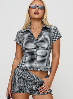 Covey Shirred Puff Sleeve Top Multi Petite