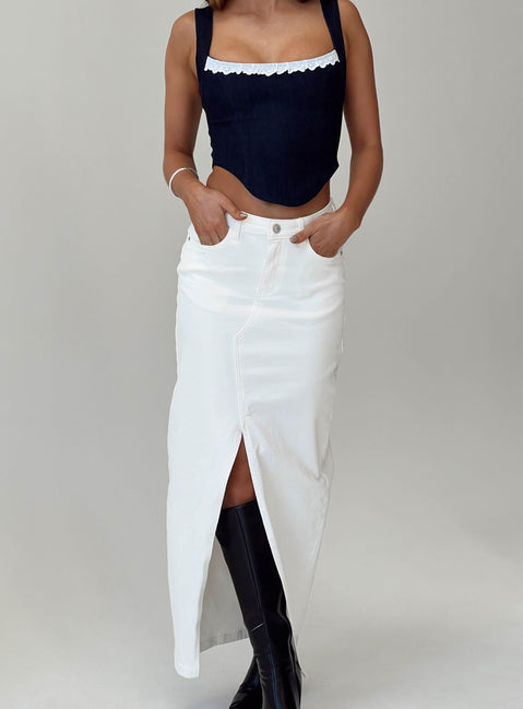 product Batkins Maxi Skirt Cream Denim Princess Polly  Maxi 