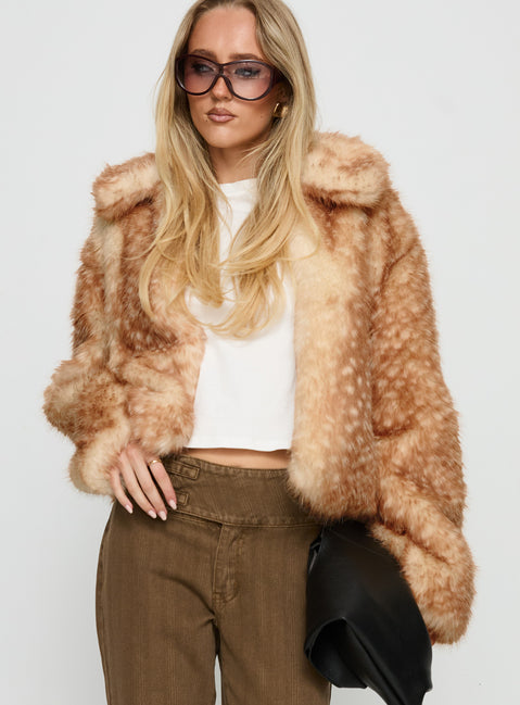 Dawnn Faux Fur Jacket Animal