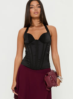 Raeshelle Halter Corset Top Black