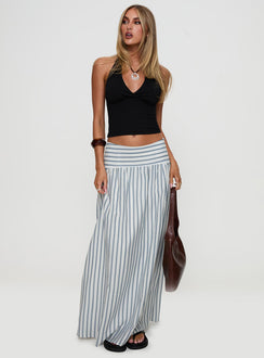 back view of model wearing Princess Polly Find Your Love Flowy Maxi Skirt White Maxi Skirts Skirts 
