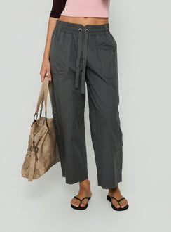 Crafted from Fever Cargo Pant Charcoal womens-regular-pants with high-rise detail Princess Polly
