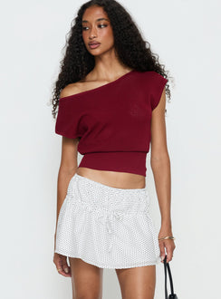   front view of model wearing Princess Polly Nomi Mini Skirt White Polka Dot Mini Skirts Skirts 