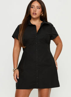Motley Mini Dress Black Curve