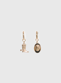 Oh Howdy Earrings Gold