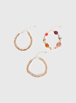 Jaylinn Beaded Bracelet Pack Gold