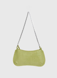 Gwynne Faux Leather Shoulder Bag Green