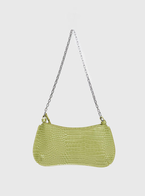 Gwynne Faux Leather Shoulder Bag Green