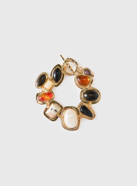 Show Off Gemstone Bracelet Gold