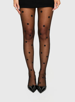 Morgynne Sheer Tights Black Polka