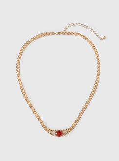 No Place Like Home Necklace Gold / Red