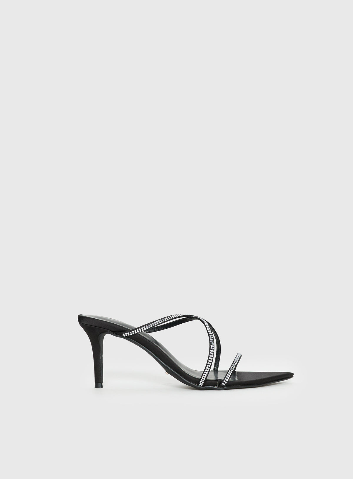 Billini Effy Heels Black Satin Diamante