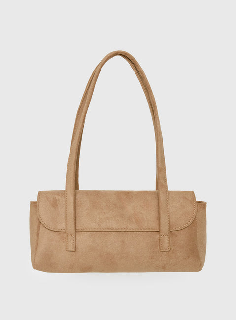 Klyne Faux Suede Shoulder Bag Tan