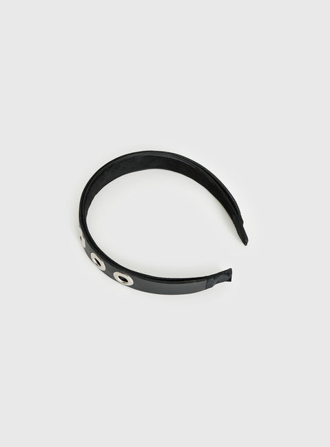 Yasminn Eyelet Headband Black