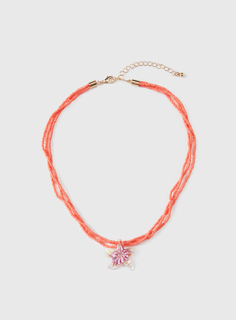Gracious Beaded Necklace Orange