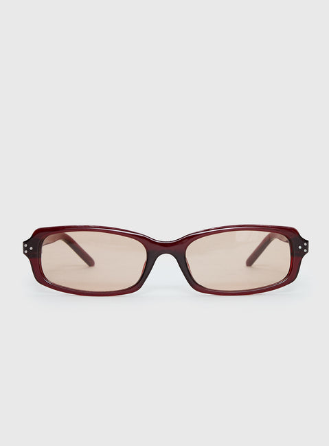 Mixtape Rectangle Sunglasses Red