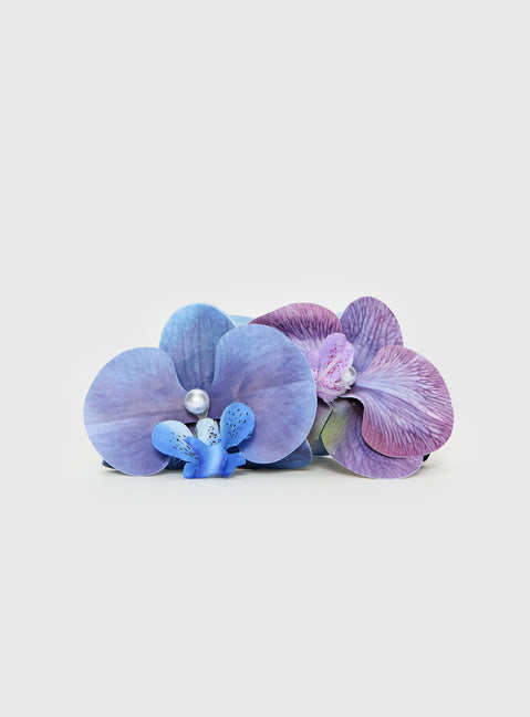 Calderra Orchid Hair Clips Purple