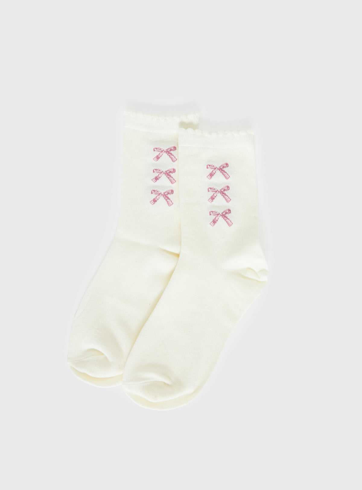 Teen Spirit Bow Socks White / Pink