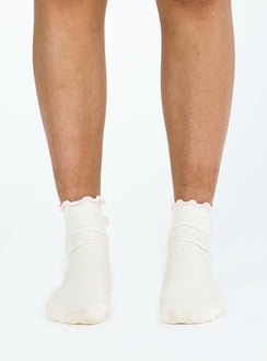 Socks Bow detail Lettuce edge cuff Good stretch
