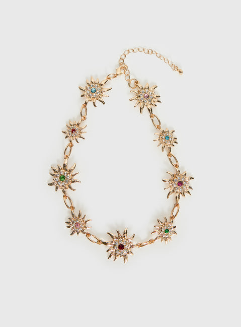 Sugary Statement Necklace Gold