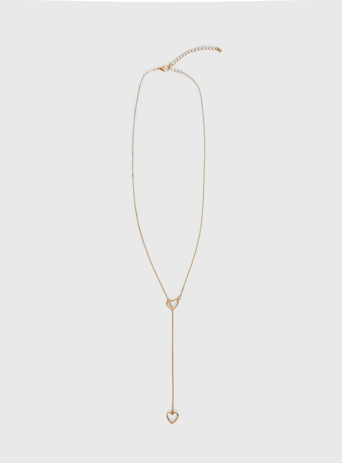 Velvet Chaos Y Heart Necklace Gold