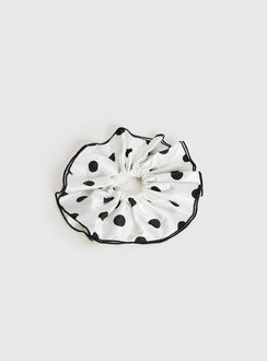 Make My Day Scrunchie White Polka