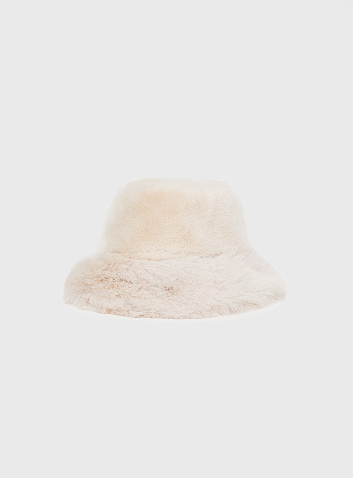 Plush bucket hat Short soft brim, fully lined