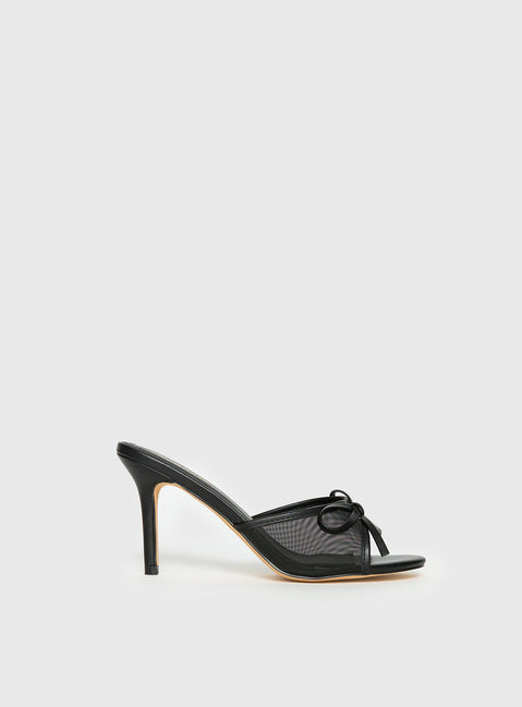 Monroe Heels Black Mesh