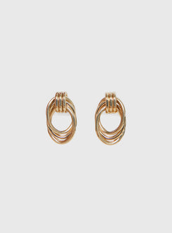 Big Star Linked Earrings Gold