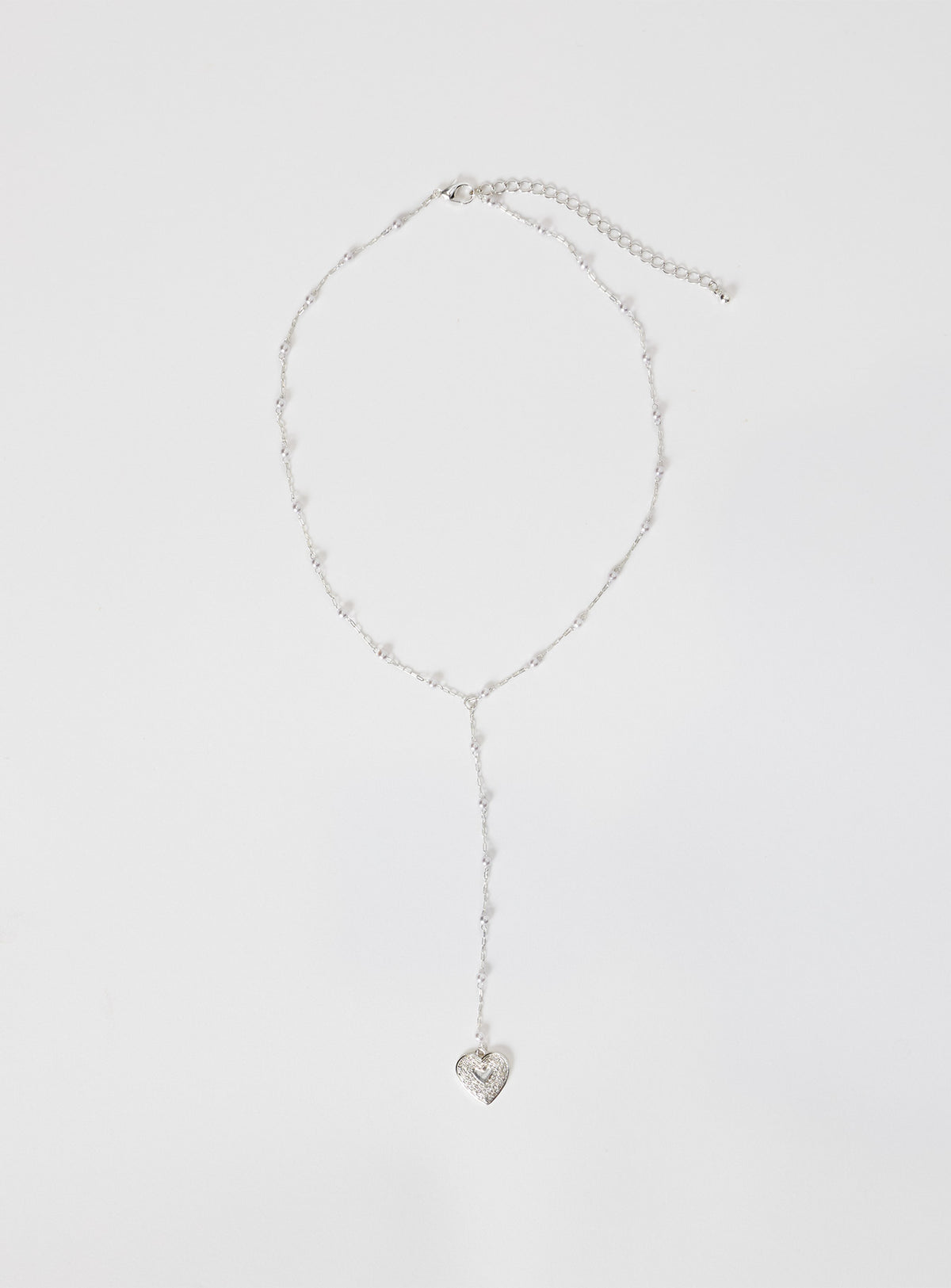 Necklace Silver toned, heart pendant