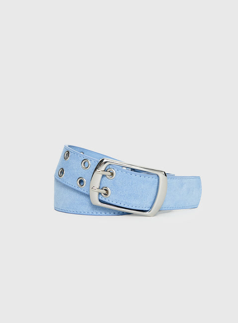 Coralie Faux Suede Belt Blue