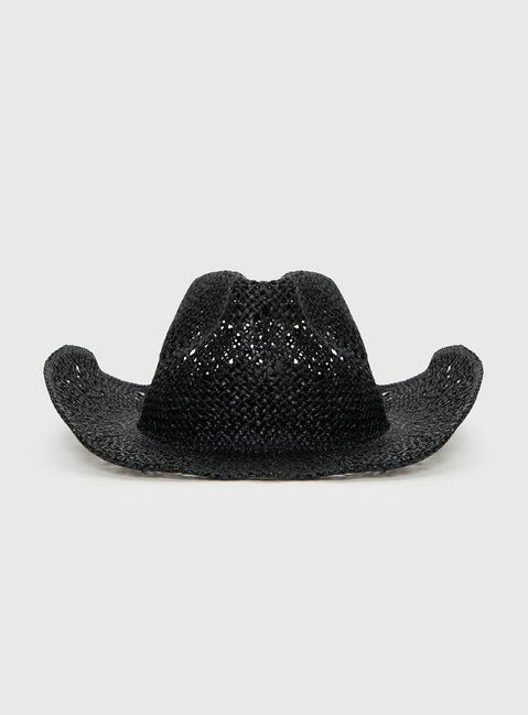 Avyanna Straw Cowboy Hat Black